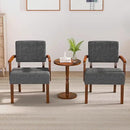 Accent Chair Set of 2 with Table, Living Room Chairs with Soft Seat and Armrests for Living Room Bedroom Reading Room Waiting Room, Grey (AC01) by CozyNest Decor