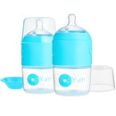 PopYum 5 oz Blue Anti-Colic Formula Making/Mixing/Dispenser Baby Bottles, 2-Pack with