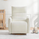 CHITA Swivel Rocker Recliner Chair, Power Nursery Glider Recliner, Nursery Rocking Chair with Adjustable Power Headrest, FSC Certified, Solid Wood Base, Cream by TinyTreasures Baby Boutique