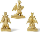 Dragon Statue Decorative Bookends for Shelves, Regal Gold Dragon Statue Home Office Decoration, Fantasy Dragon Figurine Enthusiasts Gifts by CozyNest Decor