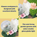 Garden Gnome Statue with Solar Crackle Glass Globe Lights, Resin Gnomes Statue, Patio Yard Lawn Porch Outdoor Garden Decor Christmas Housewarming Gift by GreenHaven Gardens