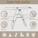 Large Capacity Double Drying Rack, Folding Rustproof Drying Rack with Non-Slip Clips and Drainage Shoe Rack, Height Adjustable, Airy and Quick Drying, Suitable for Balcony and Outdoor Use by CozyNest Decor