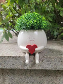Face Planter Pots Head Cute Resin Cactus for Indoor and Outdoor Face Vase Home Decor Bookshelf Decor Unique Loving Heart Succulent Pots by GreenHaven Gardens