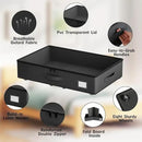 Underbed Storage With Wheels, No Assembly Required - 5.5 Inch Height Black Underbed Bins, Low Profile Rolling Shoe Storage Containers for Dorm by CozyNest Decor