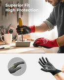 OKIAAS Work Gloves for Men，Ultra Thin and Lightweight Working Gloves with Grip, 12 Pairs Bulk Pack Construction Gloves with Polyurethane Coating for Light Duty Work (Black, X-Large) by GreenHaven Gardens