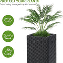 LEWIS&WAYNE Set of 2 Tall Planters for Outdoor Plants Handmade 24'' Wicker Tall Square Planter Box with Removable Liners Modern Planter for Indoor Outdoor Garden Patio Front Porch - Black by CozyNest Decor