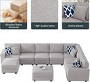 L Lengend Vansen Modular Sectional Sofa U Shaped Couch with Ottoman Modern Reversible Corner Sectional Couch for Living Room (Light Grey, U Shaped Sofa-5) by CozyNest Decor