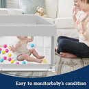 Baby Playpen with Mat, 50x50 Inch Playpen with Mat Waterproof for Babies and Toddlers Play Pen Playards Safety Gate Fence Active Center Indoor by TinyTreasures Baby Boutique