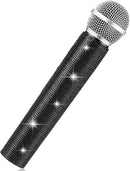 Sanwuta Fake Microphone Prop Sparkly Bling Rhinestones Plastic Play Microphone Pretend Glitter Bedazzled Mic for Cosplay Party Costume(Black) by TinyTreasures Baby Boutique