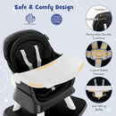 HONEY JOY 8 in 1 Baby High Chair, Convertible Highchair for Babies and Toddlers/Table and Chair Set/Building Block Table/Booster Seat/Stool/Toddler Chair with Safety Harness (Black) by TinyTreasures Baby Boutique