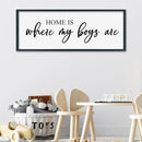 SRSZHIYUE Home Is Where My Boys Are Sign Wall Art Decor 40"×15" for Family Bedroom Large Wood Framed Wall Hanging (Black) by CozyNest Decor