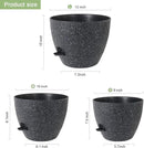 12/10/9 inch Large Self Watering Pots, Planter, Plant Pots with Mesh Drainage Holes for Indoor Outdoor Garden Plants, Plastic Flower Pots with Removable Deep Reservoir, Speckled Black by CozyNest Decor