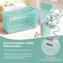 Collapsible Baby Bathtub Foldable Bathtub for Toddler Portable Large Foldable Bath Tub Bathtub for Kids Petite with Thermometer and Storage Basket (Green) by TinyTreasures Baby Boutique