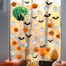 6 Sheets Halloween Window Clings Halloween Window Stickers Double-Sided Removable Castle Pumpkin Ghost Bat Window Decals Decor for Scary Halloween Theme Party Decorations by CozyNest Decor