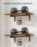 OROPY 2 Pack Wooden 23.6'' Pot Pan Hanging Rack Wall Mounted with 10 S Hooks, Set of 2 Large Pot Wall Holder Kitchen Shelves for Utensils, Cookware by CozyNest Decor