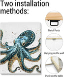 Nautical Octopus Canvas Wall Art Octopus Ocean Theme Print Poster Coastal Framed Picture Painting for Home Beach House Bedroom Wall Decor 8x10 Inch by CozyNest Decor