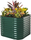 Vego garden 32" Extra Tall Raised Garden Bed Kits, 4 in 1 Modular Raised Planter Box for Vegetables Flowers Fruits Oval Metal Raised Garden-British Green by GreenHaven Gardens