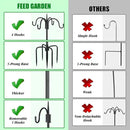 FEED GARDEN [Upgrade Version 76 Inch Four Shepherd Hooks for Outdoor,Bird Feeder Pole with 5 Prong Base, Adjustable Shepard Hooks for Hanging Plant, Solar Lanterns, Wind Chimes, 2 Pack by GreenHaven Gardens