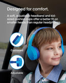 Belkin SoundForm Mini - Wireless Bluetooth Kids Headphones, 30H Battery, 85dB Safe Volume Limit, Built-in Microphone - Toddler On-Ear Earphones for iPhone, iPad - Ideal for School - Blue w/Case by TinyTreasures Baby Boutique