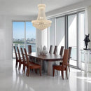 14 - Light Unique Empire Crystal Chandelier with Adjustable Chain for High Ceiling Foyer Entryway Living Room Dining Room Bedroom Chrome Finish by CozyNest Decor