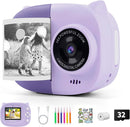 Portable Instant Camera for Kids Print Photos Travel Digital 1080P Video Camera for Toddlers 3 4 5 6 7 8 Year Old Girls Holiday Christmas Birthday Gifts (Purple) by TinyTreasures Baby Boutique