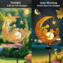 YJFWAL Garden Solar Fairy Lights Pathway Stake Lights Glass Globe with Moon Angel Decor, Gifts for Mom Grandma Friends, Outdoor Decor Light Waterproof for Walkway, Yard, Patio or Garden (Warm White) by CozyNest Decor