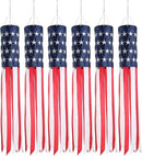40 Inch American US Flag Windsock Outdoor USA Patriotic Decorations Embroidered Wind Socks Outdoor Hanging Fade Resistant 4th of July Windsock Independence Day for Garden Yard (6 Pcs) by GreenHaven Gardens