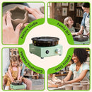 Alldeer Mini Pottery Wheel Kit - 6" Turntable Two-Way Rotation Clay Wheel, Metal Frame, Removable Splash Tray Ceramic Making Kit with 18PCS Sculpting Tools, Pottery DIY Machine for Kids and Beginners by TinyTreasures Baby Boutique