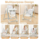 Foldable High Chair for Babies and Toddlers，Baby Swings for Infants 6-36 Months Old, Portable Baby Chair with Adjustable Backrest, Footrest, Tray, and Seat Height, Detachable Leather Cushion by TinyTreasures Baby Boutique