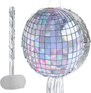 WERNNSAI Disco Ball Piñata - Disco Party Decoration for Adult Birthday Party Supplies Hanging Disco Piñata with Bat Blindfold Mirror Roller Skating Pull String, 12.2” x 12.2” by TinyTreasures Baby Boutique