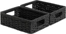 StorageWorks Small, Pantry Baskets, Wicker Storage Baskets for Organizing, Bathroom Shelves, Pantry Organizers and Storage, Black, 2-Pack by CozyNest Decor