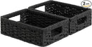 StorageWorks Small, Pantry Baskets, Wicker Storage Baskets for Organizing, Bathroom Shelves, Pantry Organizers and Storage, Black, 2-Pack by CozyNest Decor