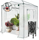EAGLE PEAK 8x6 Portable Walk-in Greenhouse, Pop-up Indoor Outdoor Garden Green House, Zippered Doors and Windows, PE Cover, White by GreenHaven Gardens