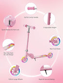 Scooter for Kids Ages 3+, 2 Wheels Kids Kick Scooter with Led Light Up & 3 Levels Adjustable, Lightweight Foldable for Boys&Girls by TinyTreasures Baby Boutique