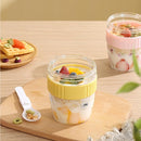 Breakfast On The Go Cups, Overnight Oats Containers With Lid And Folding Spoon, Take And Go Yogurt Cereal Snack Parfait Salad Containers For Lunch, Fruit & Vegetable Jar, 20 oz(Green) by TinyTreasures Baby Boutique