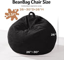 Homguava 2FT Bean Bag Chair,Teardrop Bean Bags Small Beanbag Chair with Memory Foam Filled and Ultra Soft Corduroy Cover for Living Room, Bedroom (Small,Black) by TinyTreasures Baby Boutique