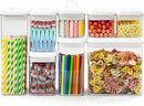 Felli Flip Tite Storage Container with Lid 4" RECTANGULAR Air Tight Ring Flip Top, Stackable Acrylic Canister for Kitchen Counter Pantry, Cereal Granola Pasta Spice, Gift Set for Women (4pk, Variety) by TinyTreasures Baby Boutique