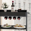Bar Cart Serving Wine 3 Tier Home Rolling Rack with Wheels Mobile Kitchen Industrial Vintage Style Wood Metal Serving Trolley Serving Cart, Drink Cart for Living Room Kitchen by CozyNest Decor