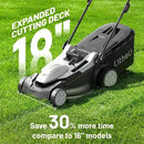 Litheli 18-inch 40V Brushless Lawn Mower for Garden Yards, Lightweight Cordless Lawn Mower Battery Powered with 6-Position Height Adjustment, 2x4.0Ah Battery Include by GreenHaven Gardens