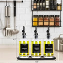 3PCS Olive Oil Dispenser Bottle For Kitchen, Soy Sauce Dispenser, Glass Oil and Vinegar Dispenser Set W. Wooden Tray & Labels & 3 Replacement Spouts, Coffee Syrup Dispenser by CozyNest Decor
