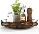 Farmhouse Oak 12" Lazy Susan Turntable Organizer for Cabinet, Round Wooden Lazy Susan Organization and Storage for Dining Table, Pantry, Kitchen, Countertop, Cupboard,Home Decor, Walnut Wood by CozyNest Decor