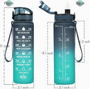 Enerbone Water Bottle, Leakproof BPA & Toxic Free, Motivational Water Bottle with Times to Drink and Straw, Fitness Sports Water Bottle with Strap for Office, Gym, Outdoor Sports by CozyNest Decor