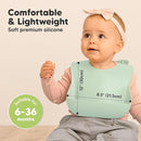 KeaBabies 2-Pack Silicone Baby Bibs for Eating - Sturdy Food-Grade Silicone Bibs for Babies Girl, Boy, Large Food Catcher, Clean & Put On Easily, Waterproof Toddler Feeding Essentials(Pastel Sky) by TinyTreasures Baby Boutique