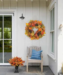 Fall Wreaths for Front Door 26'' Autumn Velvet Pumpkin Wreath with Metal Hook Large Harvest Maple Wreath Fall Decoration for Home Halloween Thanksgiving Decoration, Briful by CozyNest Decor