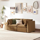 mopio Oversized Modular Sectional Sofa with Fully Removable Covers and Storage, Convertible U, L-Shaped and Sleeper Sectional, Modern Couches with Ottoman Chaise (Hazelnut Velvet, Loveseat) by CozyNest Decor