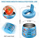 Soup Thermo for Hot Food Kids 14oz Lunch Containers with Buckle Lid Wide Mouth Hot Food Jar Vacuum Insulated Stainless Steel Bento Box Leakproof with Spoon (Truck) by TinyTreasures Baby Boutique