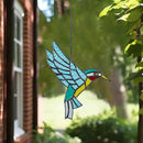 Stained Glass Hummingbird,Stained Glass Window Hanging, Flying Male Hummingbird suncatcher for Windows Doors Room Home, Hummingbird Deco, Gift for Mom, Father, and Nature Lovers. by GreenHaven Gardens
