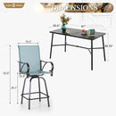 Sophia & William Outdoor Bar Set, Patio Bar Table and Chairs Set, Bar Height Patio Set - 6 x Swivel Bar Chairs(Baby-Blue), 1 x Rectangular Bar Table(Black) by CozyNest Decor