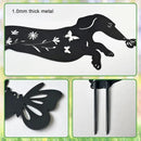 Pack 2 Dog Metal Garden Decor for Outside,Dachshund Silhouette Garden Stakes,Garden Statues for Yard,Lawn,Pathway by GreenHaven Gardens