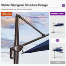 PURPLE LEAF 10FT Cantilever Patio Umbrella with 360-degree Rotation Aluminum Round Outdoor Offset Handing Umbrella for Patio Pool, Spectrum Indigo by GreenHaven Gardens